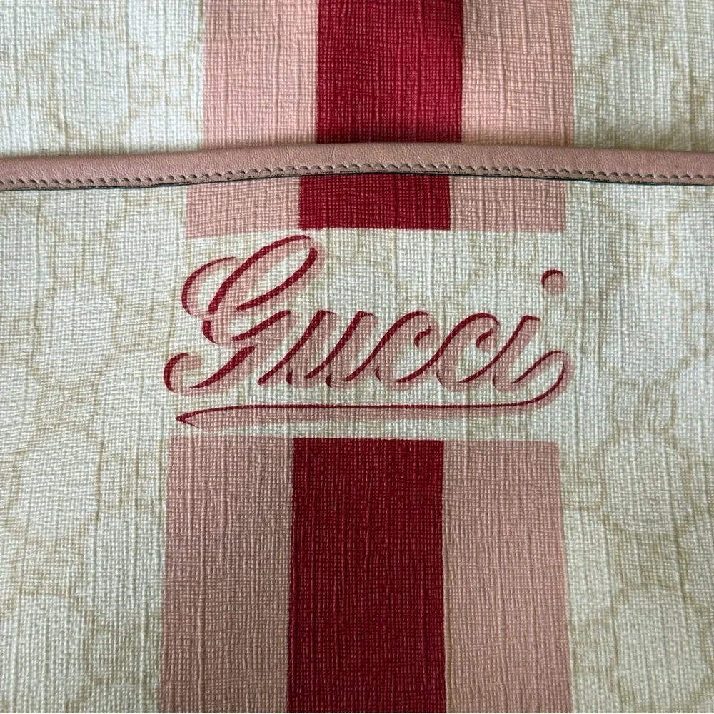 💎RARE GUCCI JOYLINE GG PLUS PVC LEATHER MESSENGER BAG/ GUARANTEED AUTHENTIC 💎 - Picture 5 of 12